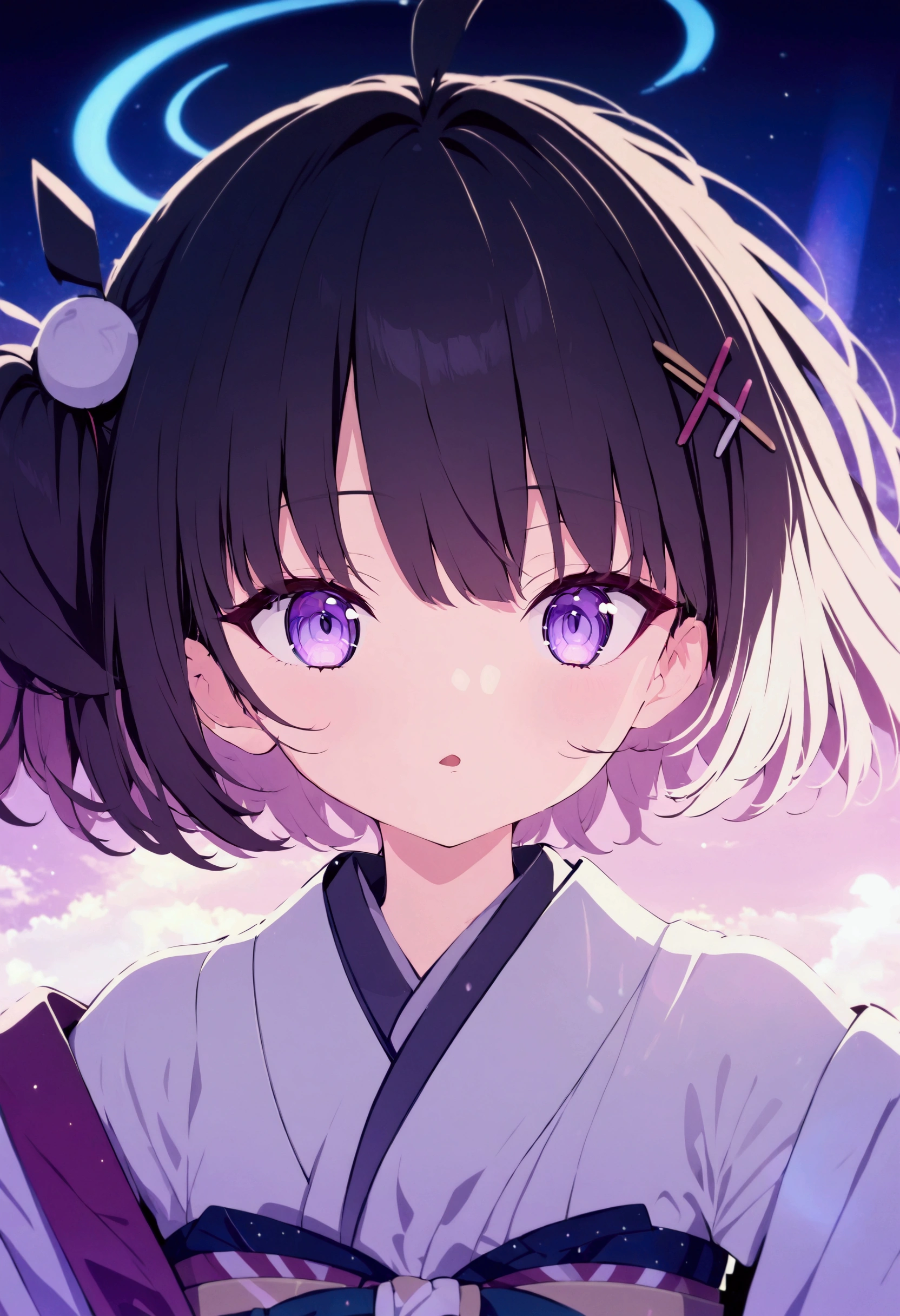 Masterpiece、 top quality、 high definition 、1Girl 22 Ahoge Hair Ornament、kimono