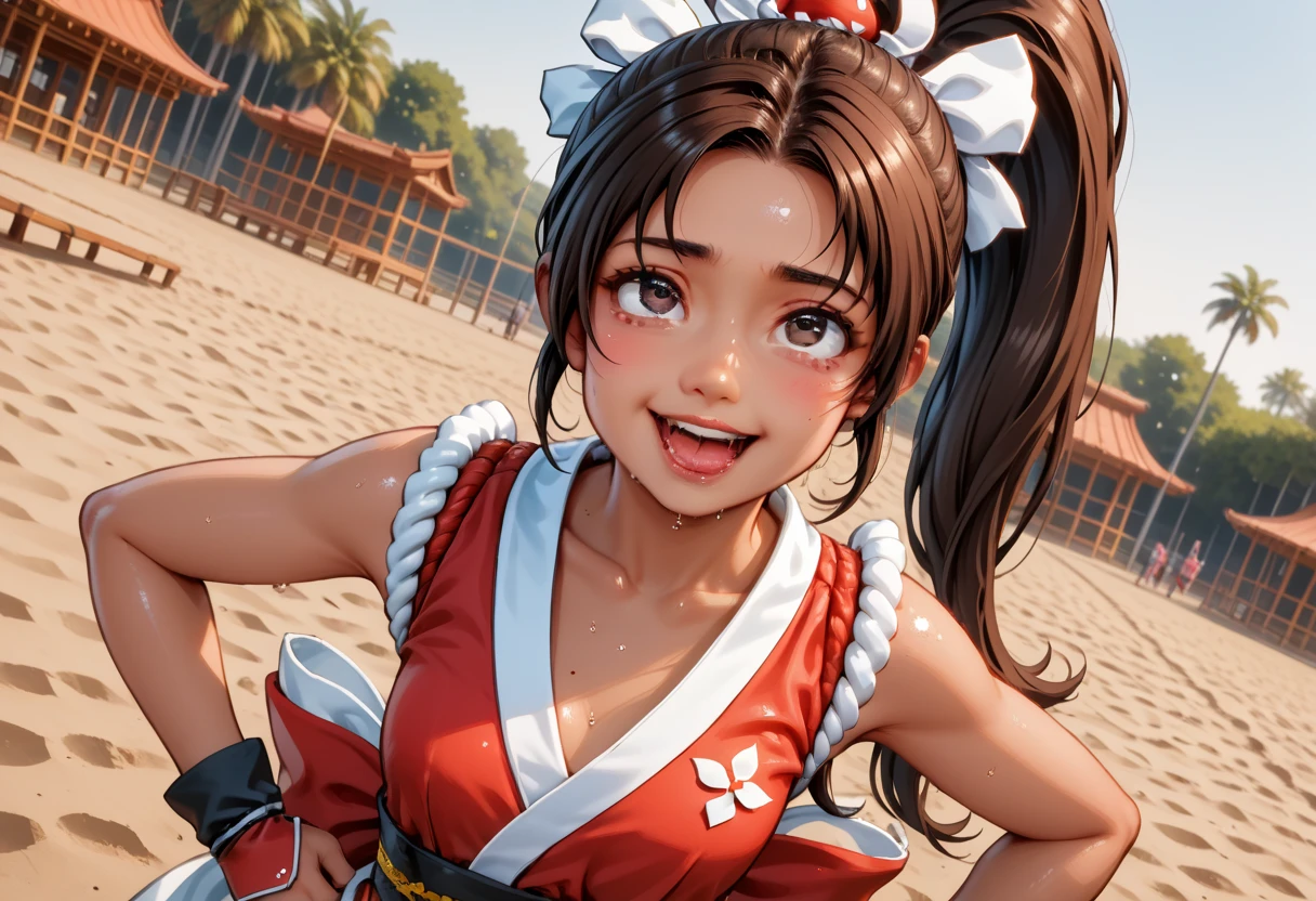 ai-generated,amazing quality,great quality,high quality, very aesthetic,aesthetic, best quality, photorealistic,stunning,realistic,highres,HDR,intricate,intricate details,dynamic lighting,elaborately designed clothes,1 girl, solo,{Magical girl},li,cute,kawaii,petite, blush, open mouth, Act tough,{{{{contrapposto}}}}, Heroine pose,Catchphrase,shadows,{{{slide, playground}}}, {{{{hand focus,Cross-eyed, look at your palm}}}},dutch angle, hands on own hips, Angry brows,smile,, best quality, amazing quality, very aesthetic, absurdres ,,,,,,Ponytail Mai Shiranui,, (dark-skinned female:1.4)、 、、、、 absurd-resolution,、、,,sweaty clothes,battle damage,{{{bruised chest}}},, exhausted, empty eyes, (open eyes:0.2), ,ahegao, 、、、、ahegao, rolling_eyes, open mouth, darkslategray eyes, break