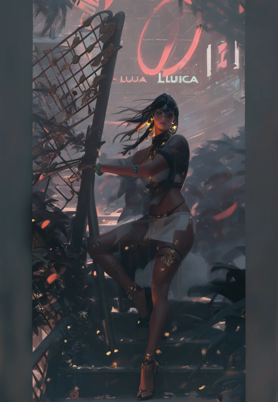 GUWEIZ ARTWORK ,full body, lucia from gta6 , Tati Gabrielle 

To achieve photography that resembles Guweiz's art, you can focus on several key elements that define his style:
1. Cinematic Atmosphere: , sexy, sexy, no nudity, booty , 