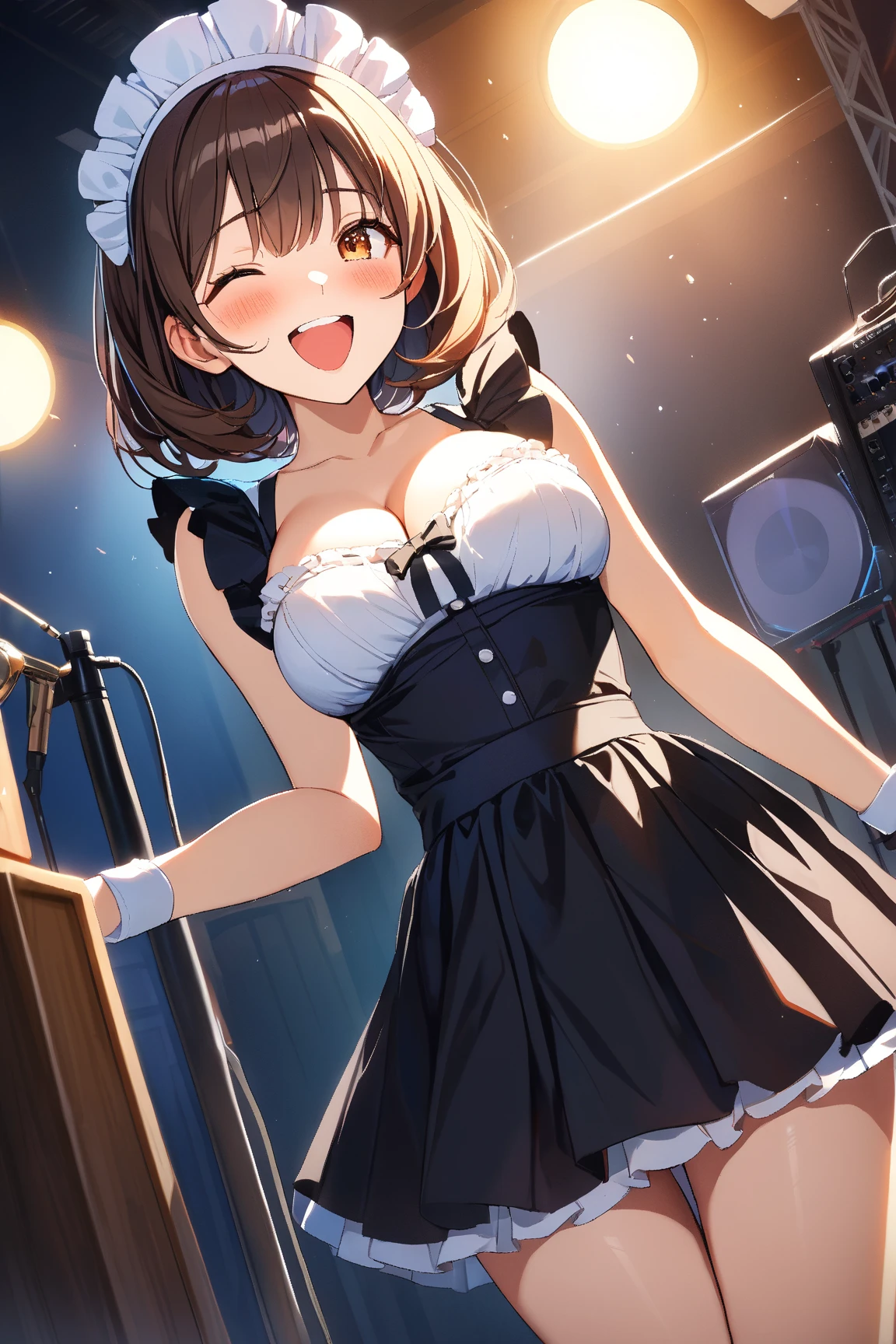 nsfw,(super fine illustration,8K CG wallpaper,best quality,extremely detailed,ultra high res,best aesthetic),(cowboy shot,from front),1girl ,idolmaster, {{{chihaya kisarahi}}}, (25yo,beautiful girl),(((beautiful dark brown eyes))),(((beautiful bule hair))), ((long straight hair)),(wet skin),(scatter sweat),(steam),((flat chests,very small breasts)),((((slender and tall)))),((on stage)),(((bule idol dress))),(((see-through))),((spread legs)),(((straddling))),((spread pussy:1.3)), (pubic brown hair:1.4), (open mouths), (stick out tongue),(feel good),(shyness),(((singing))),(((hold the microphone with right hand))),(((sex,cowgirl))),cum short,have fun,spotlight,
