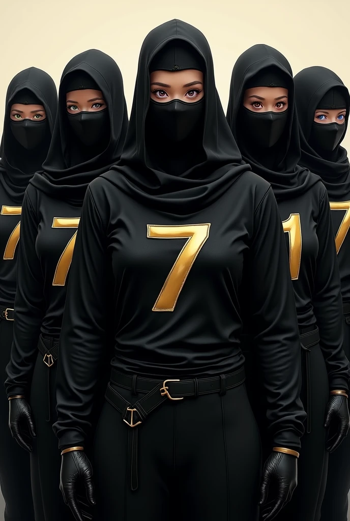 in a panoramic view，photorealestic，8K，Arabic style，Interior of the Arabian luxury prison，Luxurious décor，Fabric decoration， Three Arab women prisoners，Wear a traditional Arab robber prison uniform，Arabic hijab, nude，Arabian leather mask，handcuff，bound waist，anklet，Walk side by side in a luxurious prison，Fear in the eyes，A female prison guard wearing a luxurious Arabian burqa wind police uniform，Arabian luxury headscarf，Arab police masks，Escort them on the sidelines，All masked，Perfectcomposition，professional，Meistwick，commissioned，best qualtiy，color corrected，After fixation，Retouching，Improvement，Epic，Tone-mapping，the detail， highly  detailed， digitial painting， art  stations， Conceptual map of the long dam， Smoothness， Sharp focus， Beautiful illustration， photore， The light from the back window is backlighted， Dynamic Lighting， crap， complex， cinematic grain， professional， face to the viewer，（Beautiful m3d_woman， Perfect M3D_face,）， Volumetriclighting， subsurfacescattering， Good highlights， Good shadows， cinematic ligh