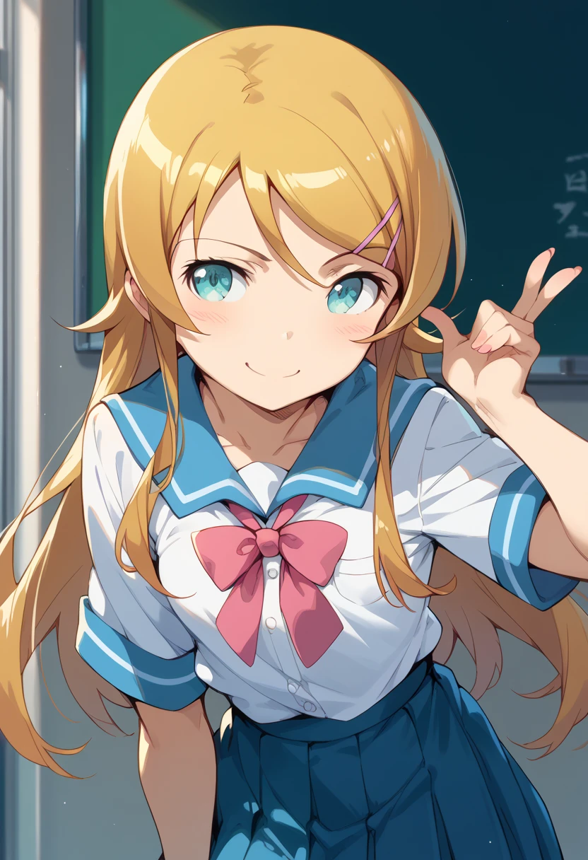 masterpiece, high definition , top quality,8k
(kirino kousaka,small breasts)smile, school uniform