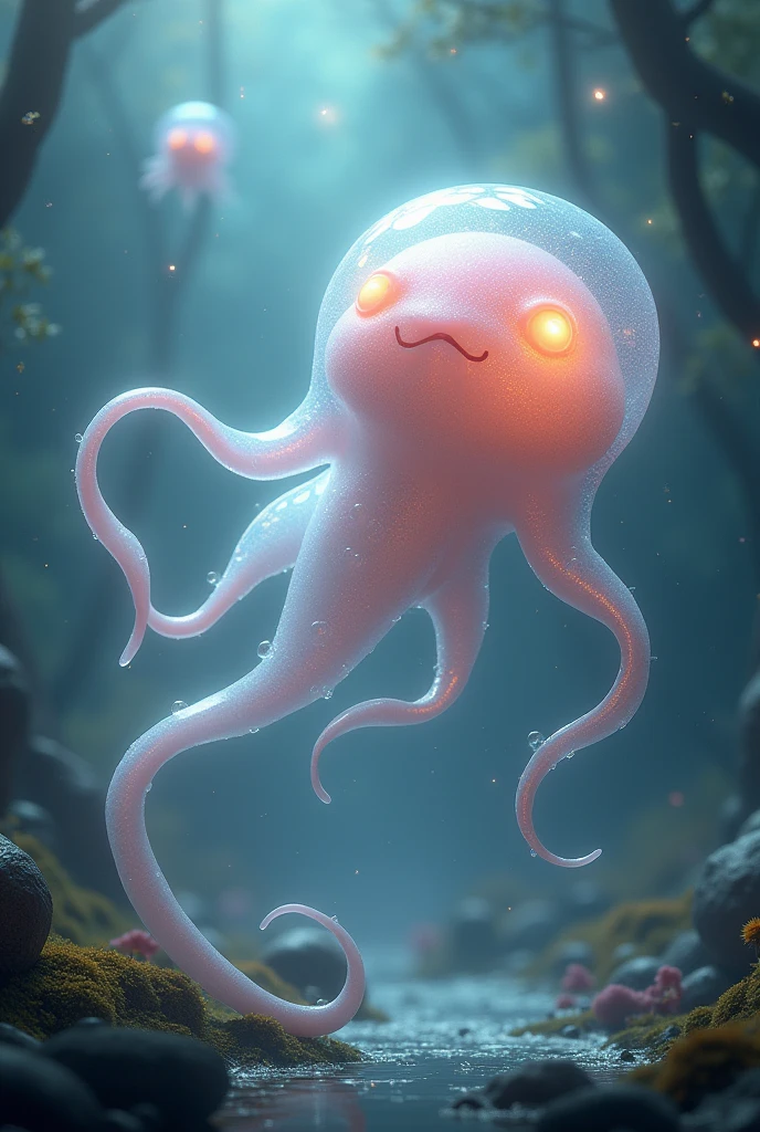 detailed fantasy creature, creature in all places at once, surreal, mystical, ethereal, otherworldly, glowing, shimmering, translucent, iridescent, shifting shapes, multiple limbs, many eyes, flowing tendrils, breathtaking, high detail, cinematic lighting, dramatic shadows, vibrant colors, psychedelic, (best quality,4k,8k,highres,masterpiece:1.2),ultra-detailed,(realistic,photorealistic,photo-realistic:1.37)