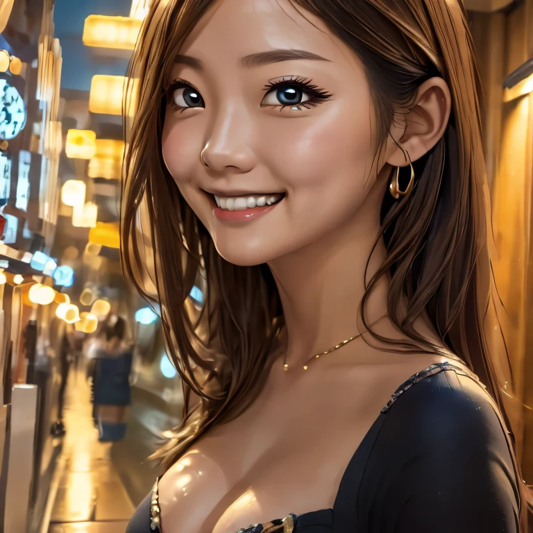 masterpiece,  top quality,   Official Art  , 8k wallpaper,   very detailed, Artistic,   1 girl,   detailed eyes,  Osaka, In the city, pure,  Friendly Smiles , cute、