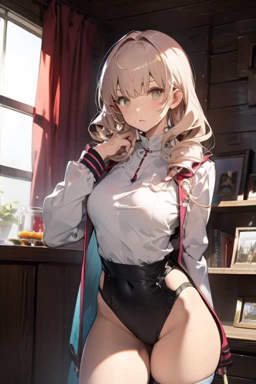 details, exposure,, silver hair, shortcut, huge, big ass, no bra,no panty,watch viewer, sweating profusely, muscular, vulgar,schoolgirl,open crotch,,show off,front,open legs,squat,pee,