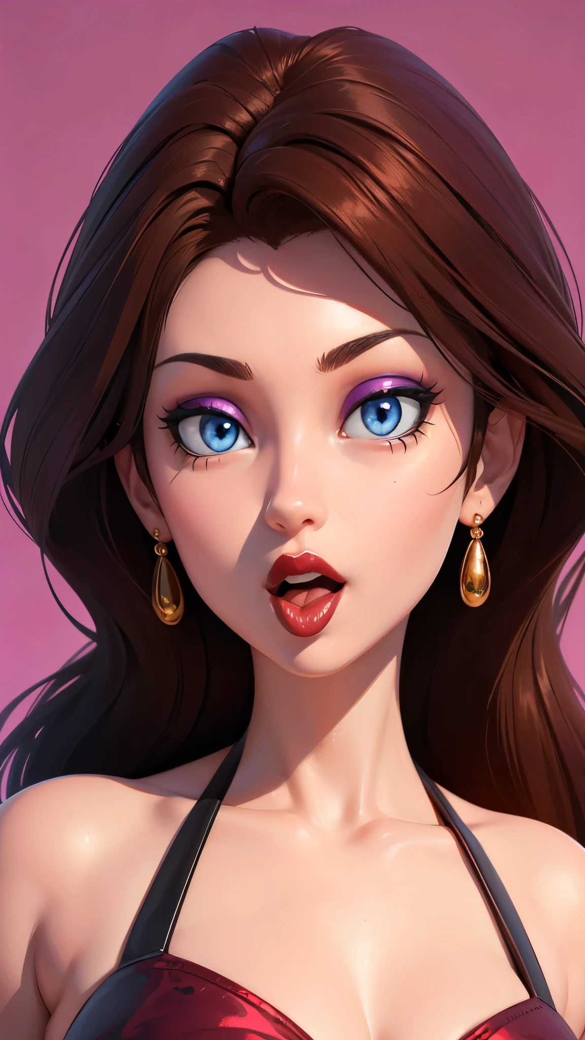 Must Piece, (Solo: 1.1), Perfect Face, (Bright Lighting: 1.2), Beautiful Eyes, Beautifully Detailed Face, Perfect Lighting, Absolutely necessary for the piece, Top Quality, () MILF, () 30 year old woman, red lips, lips, lipstick, red lips, thick lips
8K, high quality, animation, married woman, fair-skinned, beautiful, beautiful face, beautiful, bright, highlights in eyes, sexy, beautiful line drawing.Brown hair color, dark facial make-up, dark purple eyeliner, blue eyes, ((depicting head only)), simple background, open mouth, (tongue out),((tongue in cheek))