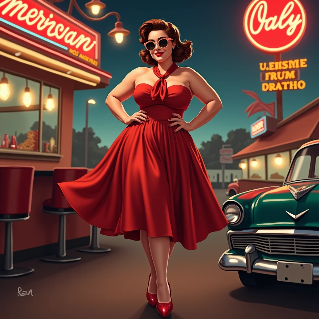 <lora:lowbrow_XL:1>, <lora:V1nt4geKn0ck3rs_v2:0.5>, lowbrow, lowbrow-xl, surrealistic, absurd, bizarre, eerie, fanciful, fantastic and ludicrous, high quality, high resolution, masterpiece, painting, multiple perspective, twisted composition, looking at the viewer, girl with big breasts, long queue line for a giant hamburger, big breasts, fat people, trucks, car crashes, fast food, diabetes, donuts, american town, blue sky, sunny day, happy people, casinos, wall street