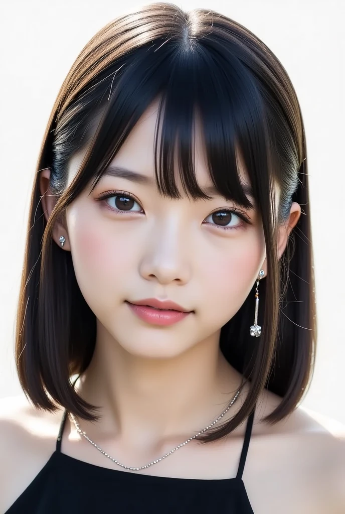 (Highest quality, masterpiece:1.2), Highest quality, Realistic, photograph, High resolution, 1080P, 8K, Physical Rendering, ((height: 155cm)), ((((((Appeared in a Japanese nude magazine、Beautiful 14 year old nude model、Look directly at the viewer)))))), (((big, Very fine, Beautiful dark brown eyes))), ((((Everyone loves me、They are Laughter at me.!)))), Detailed fingers, (((length, Curled bangs))), ((((Very noble and cute eyes, Every detail is carefully drawn)))), ((double eyelid)), (((Long eyelashes))), ((((((Beautiful long black hair braid))))))、(cute、Adorable、Adorable、Laughter、Laughter頬)), (( Her eyes and the white skin of her face are beautifully white........)),, Super slim slender girl, A 12 year old girl with medium breasts, masterpiece、Showing off her beautiful breasts、Girl nervous about being a nude model for the first time、Her face and chest are covered in a huge amount of cum