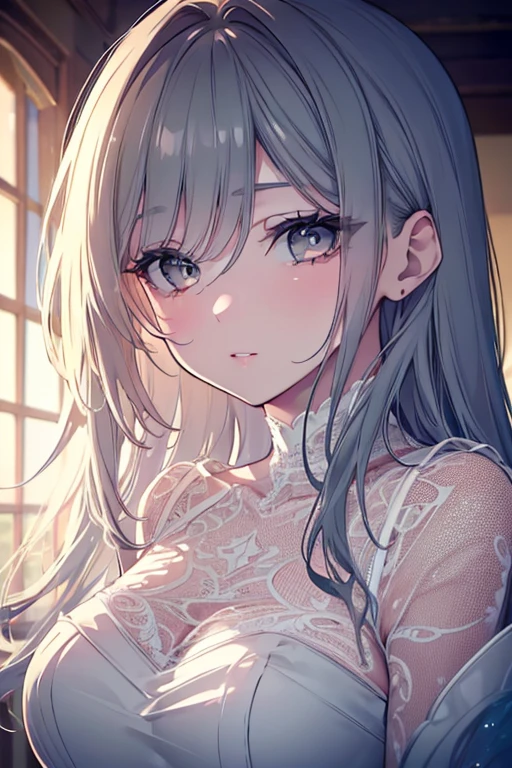 high quality, 最high quality, Realistic, RAW Photos, Realistic, Ultra-realistic 8K CG, Super detailed, High resolution, masterpiece, 1 Girl, 18-year-old, Beautiful face of a woman, Soft Face, elegant, Long Hair, blue eyes, Light blue eyes, close, Intricate details, Detailed Texture, Fine details, Front Face , Natural female body, sexy, Very beautiful young woman&#39;s face,