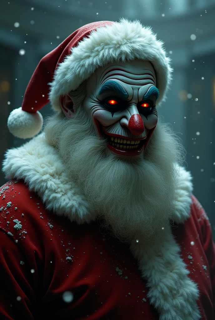 Horror-themed Food photography style Hyperrealistic art photo portrait of (Joker as Hulk), (dressed like Santa Clause: 1.4), (angry:1.4), , diffuse lighting, natural soft colors, hyper-realistic, film grain, highly detailed, photograph with film grain 8k, RAW photo, dslr, realistic, ultra high res:1.2, delicate, colorful, vibrant colors, amazing scene lighting, light_on_front_face:1.3, bokeh), . Extremely high-resolution details, photographic, realism pushed to extreme, fine texture, incredibly lifelike . Appetizing, professional, culinary, high-resolution, commercial, highly detailed . Eerie, unsettling, dark, spooky, suspenseful, grim, highly detailed