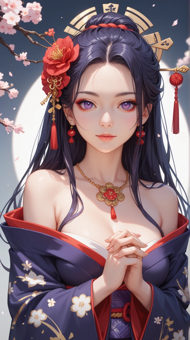(Masterpiece, best quality:1.2), 1 girl, Hanfu Purple, （Dress conservatively：1.3）, Delicate and beautiful face, mature, smile, long black hair, purple eyes, sit, Long legs, Slender legs, (Slender legsยาว:1.2), Barefoot, (Ink stains) beautiful figure painting, Clothing ink style, traditional Chinese painting, Bismuth squid, from above, Masterpiece, Highly detailed