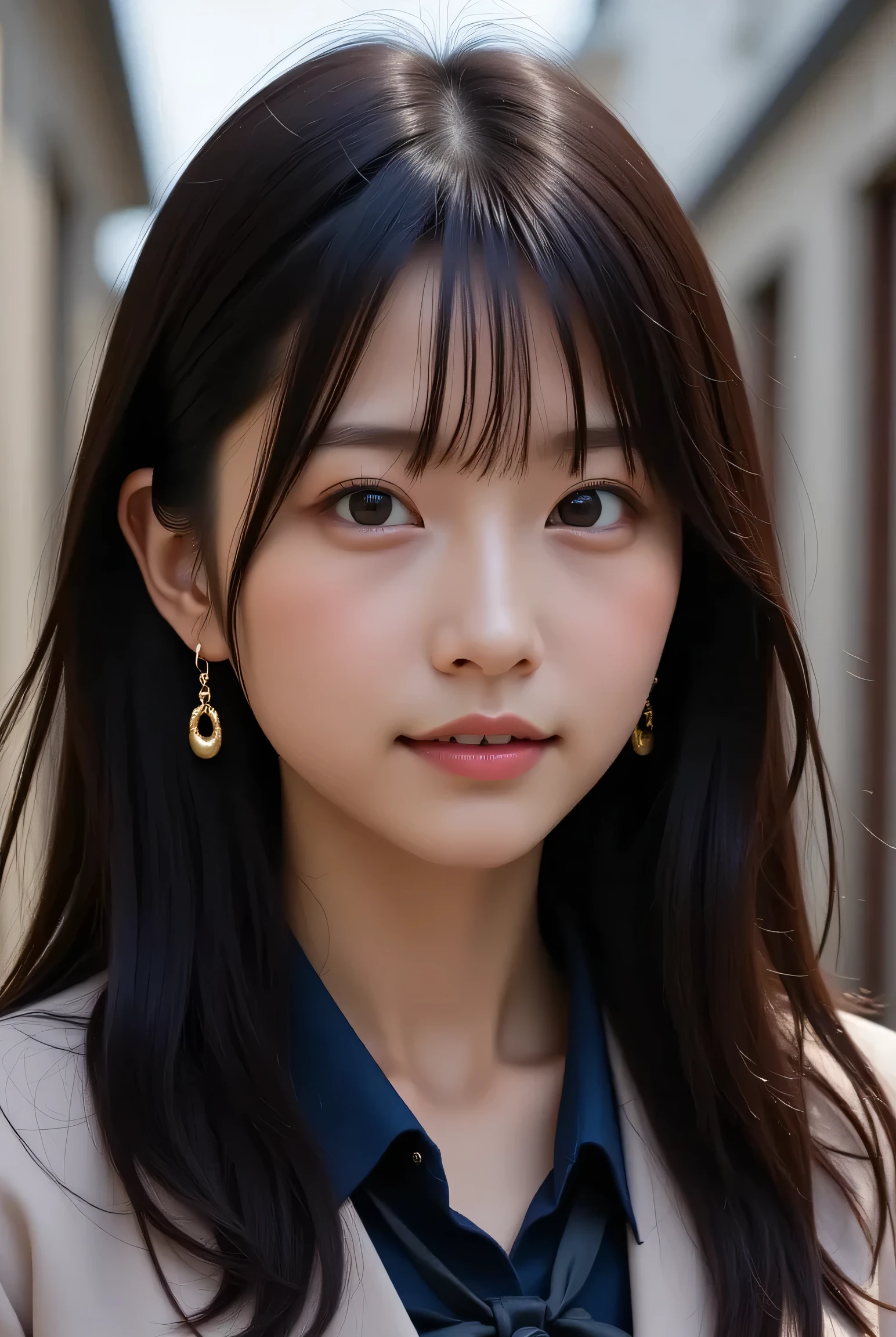 Araffe asian woman with long hair wearing a suit and tie - SeaArt AI