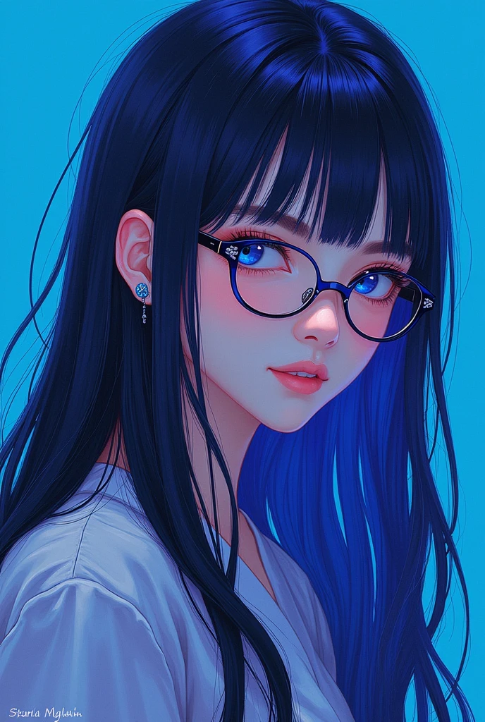 a painting by mse a woman wearing glasses by agnes cecile, design luminoso, cores pastel, gotas de tinta, luzes de outono