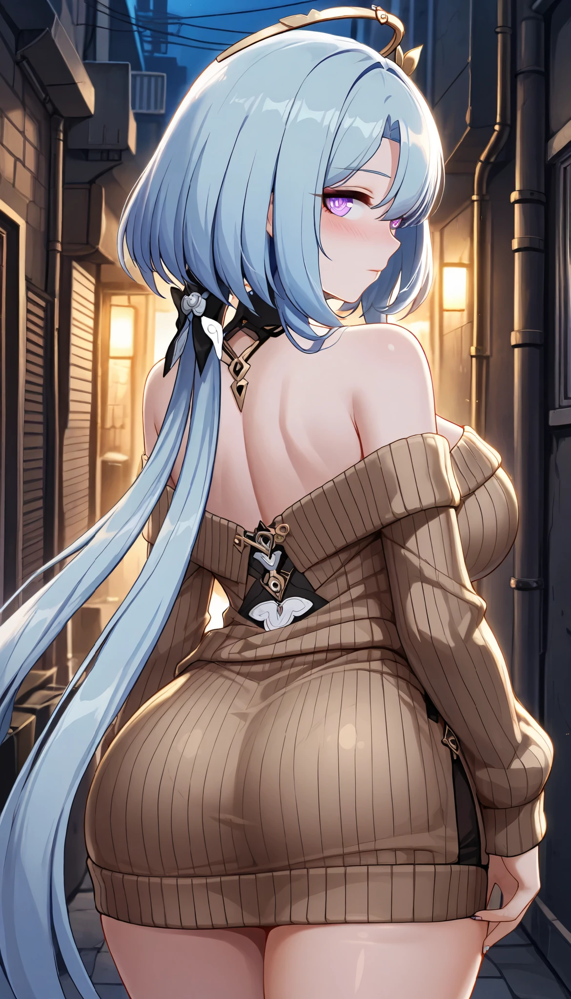 Striped hair, Twist braids, mismatched pupils, Chiaroscuro, back lit lighting, Gothic art, 16k, Best quality, Anatomically correct, High details，lewd nun，(huge tit)，(white stockings)，red pupils，thongs，(ssmile)，strappy，srestrained，leg loops，Chains，((goat horn))，((Pious nuns))，Heart-shaped openwork，((Thigh strangle))，(Pubic bone)，(Silk gloves)，elvish ears