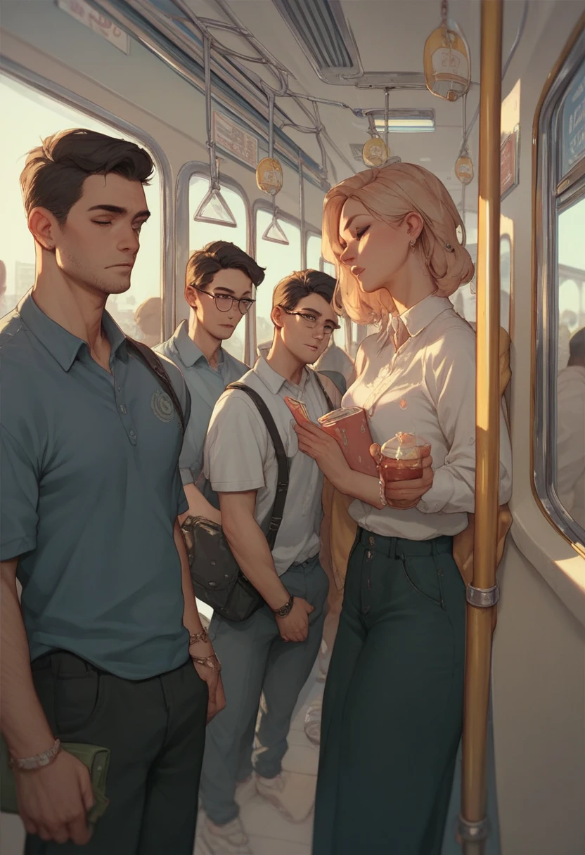 subway,  Beautiful girl , harassMent, Men 