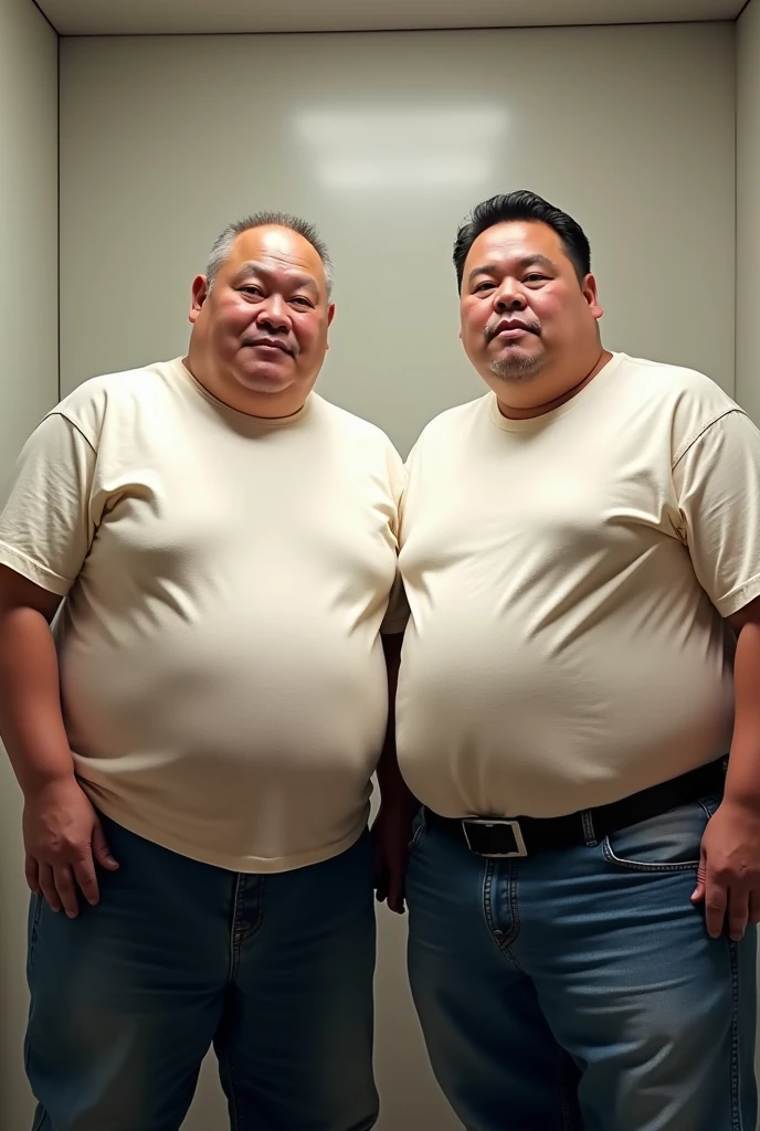 (walking,smiling:1.3) ，（Look back:2），Face，40-year-old Mongolian man，Narrow bathroom，Simple house，White house，Simple green dormitory door，White Wall，Middle-aged man，Kind expression，enthusiasm，mature male,Cheerful,(Fat-encapsulated muscle），Huge chest muscles，Very thin man，Show chest cleavage，Strong muscles ,thin man，dwarf，Oily skin，Sweat，Mermaid Line，Pleurotus eryngii outline at crotch，Giant King Oyster Mushroom，Leg hair，full body shot，Photos of life，Sunlight，daytime，Blue sky，White Cloud，Wide-angle lens，Best image quality，no wearing, naked,huge penis,big balls,front view ,drooling,sweat,sweat penis,fat,fat,barefoot