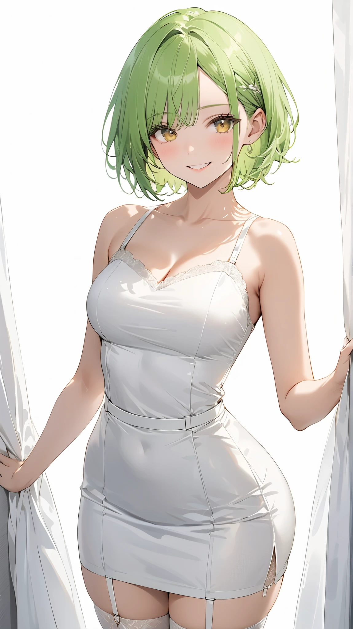 Green hair big breast big ass mouth with lipstick 