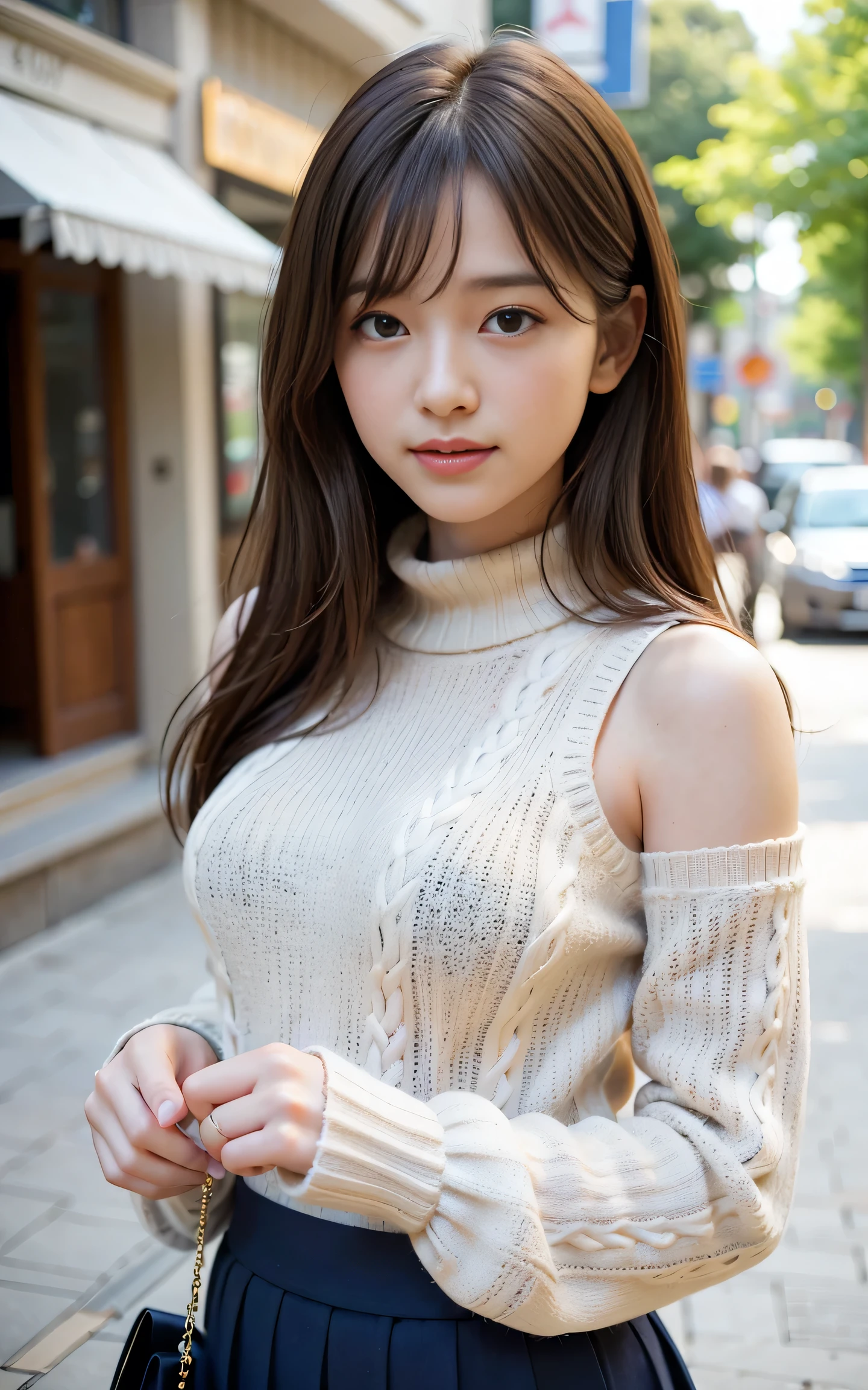 ((best qualityer)), ((work of art)), (detailded), 1 girl, ombro to ombro sweater,