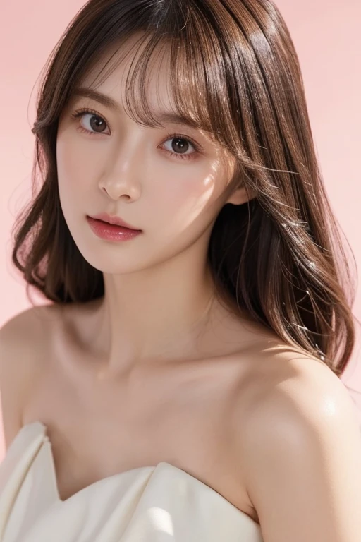 (masterpiece:1.3), high resolution, ultra detailed, extremely detailed CG unity 8k wallpaper, realistic, photo-realistic, RAW photo, beautiful detailed face, pale skin, realistic glistening skin, detailed cloth texture, detailed hair texture, Perfect body, Beautiful Face, accurate, Anatomically correct, Highly detailed face and skin texture, natural neck length, (beautiful hands), (fair skin:1.1), (well-aligned teeth:1.1), (Sweaty skin:1.2), 
BREAK, 
Detailed eyes, symmetric eyes, Light Brown eyes, Double eyelids, Thin eyebrows, (Glossy lips:1.4), ((A face with waiting for a kiss:1.2)), (blush:1.1), (A sparkling small hair accessory:1.1), (beautiful smile:1.1), (having microphone:1.3),
BREAK, 
(A classy and Cute idol:1.3), (nude, nsfw, nipple:1.4), 
BREAK, 
large breasts, slender figure, firm abs, 
((wavy hair, black hair, bangs:1.2)),  (cowboy shot:1.2), (looking at viewer), cowboy shot, From above, 
BREAK, 
 (singing on stage:1.3),