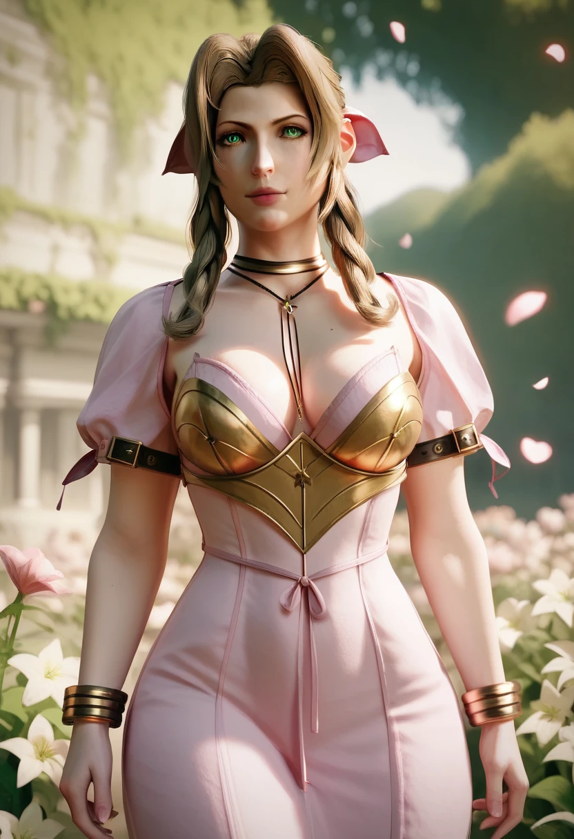 35 year old girl with pink hair, (8K, Best Quality:1.2), (masterpiece:1.37), (Photo, Photorealistic:1.37), (A high resolution), half body, Walking Pose, shot from front, slow motion, Female Paladin in Body Armor, (Half Armor), (Gold and red accent armor:1),(Ornately decorated armor), (Show orange bra), (Insanely detailed, bloom:1.5), (Highest Quality, Concept art, 4K), (analogue:1.2), (High Sharpness), (Detailed pupils:1.1), Detailed face and eyes, brown eyes, masterpiece, Best Quality, (extremely detailed photo:1.1), (Long pink Hair, Ponytail,Ecstatic:1.1), (Young Woman:1.1), sharp, (Perfect body:1.1), Realistic, real shadow, 3D, (a temple background:1.2), photographed:Canon EOS R6, 135 mm, 1/1/2.8, ISO 400, (Face front).