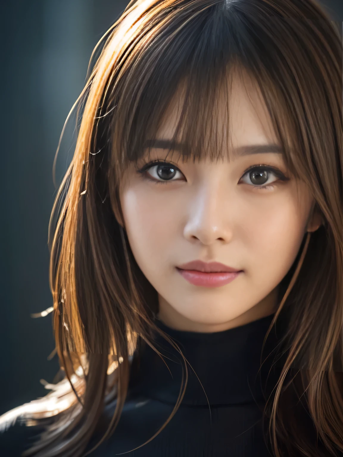 Tabletop、(masterpiece:1.3), (8k, Photorealistic: 1.4, RAW Photos, Best image quality: 1.4), Japanese Idols、Super detailed face、Attention to detail、Genuine、 double eyelid、Big and attractive eyes,Perfectly beautiful eyes、 Sharp focus:1.2、Beautiful woman:1.5、Light blonde、 Highest quality、masterpiece、Ultra-high resolution、Depth of written boundary、Perfect Shadow、(Photorealistic:1.4)、 Highly detailed and professional lighting、Full body view、 Perfectly shaped、Symmetrical face、beautiful girl,Sharp focus, Perfect Anatomy,Moist eyes、Glossy lips、Realistic Light、Frilled dress、Kabukicho、Medium short hair、Wavy Hair、big black ribbon in hair、