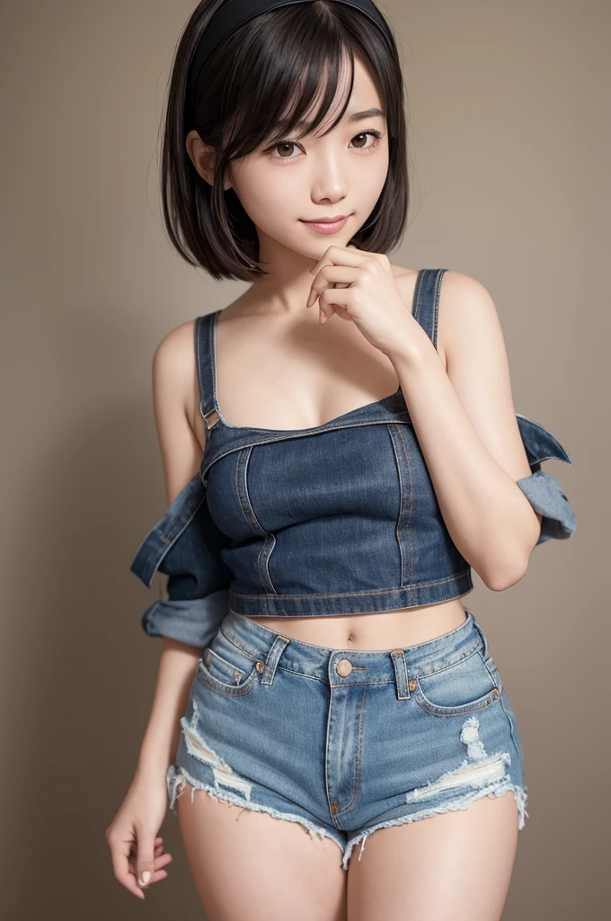 Set the resolution to UHD with Ultra Realistic 16K image quality. Apply RAW Photography techniques with a realism. Ultra-fine details that cannot be seen on the retina:1.2. Overflow, (Sharp Focus), break, solo:1.4, Correct to detailed connection angles for perfect anatomy ((four fingers and thumb)):1.2. Emphasize the ((jelly-like fresh)) and natural gleaming faint lips (1.4).,break, solo:2, Ensure perfect connecting clothes, detailed clothes, an elegant and clean look, and a perfect body style., break, Highlight the model's stunning large (brown aqua eyes) (1.3), optionally include beautiful, detailed, soft C-cup sized breasts with subtle drooping, and a detailed medium-sized rear (1.2).,(Curvaceous Body:0.9), break, Emphasize the beautiful medium bob hairstyle (1.4) and (Realistic Moisture Skin) (2).,(Centered image)1.3, (Perfect sexy style Female), big mouth:0.5, break, solo:1.4, She wears a playful yet edgy ensemble, combining a distressed denim jacket with a pastel skirt that flares out gently. Her tousled hair partially covers one eye, giving her a hint of mystery. Despite the bruise-like makeup artfully adorned around her eye, her expression is confident and inviting, showcasing her ability to turn unconventional elements into captivating allure. , break, The location is an urban rooftop garden adorned with vibrant flowers and cascading vines. The setting sun casts a warm glow over the scene, creating a juxtaposition between the soft beauty of the flowers and the slightly rugged urban environment. She reclines against a wrought-iron bench, her gaze directed upwards towards the viewer. The composition accentuates her mix of vulnerability and charm, inviting the viewer to see beyond the bruise and into the depth of her personality.