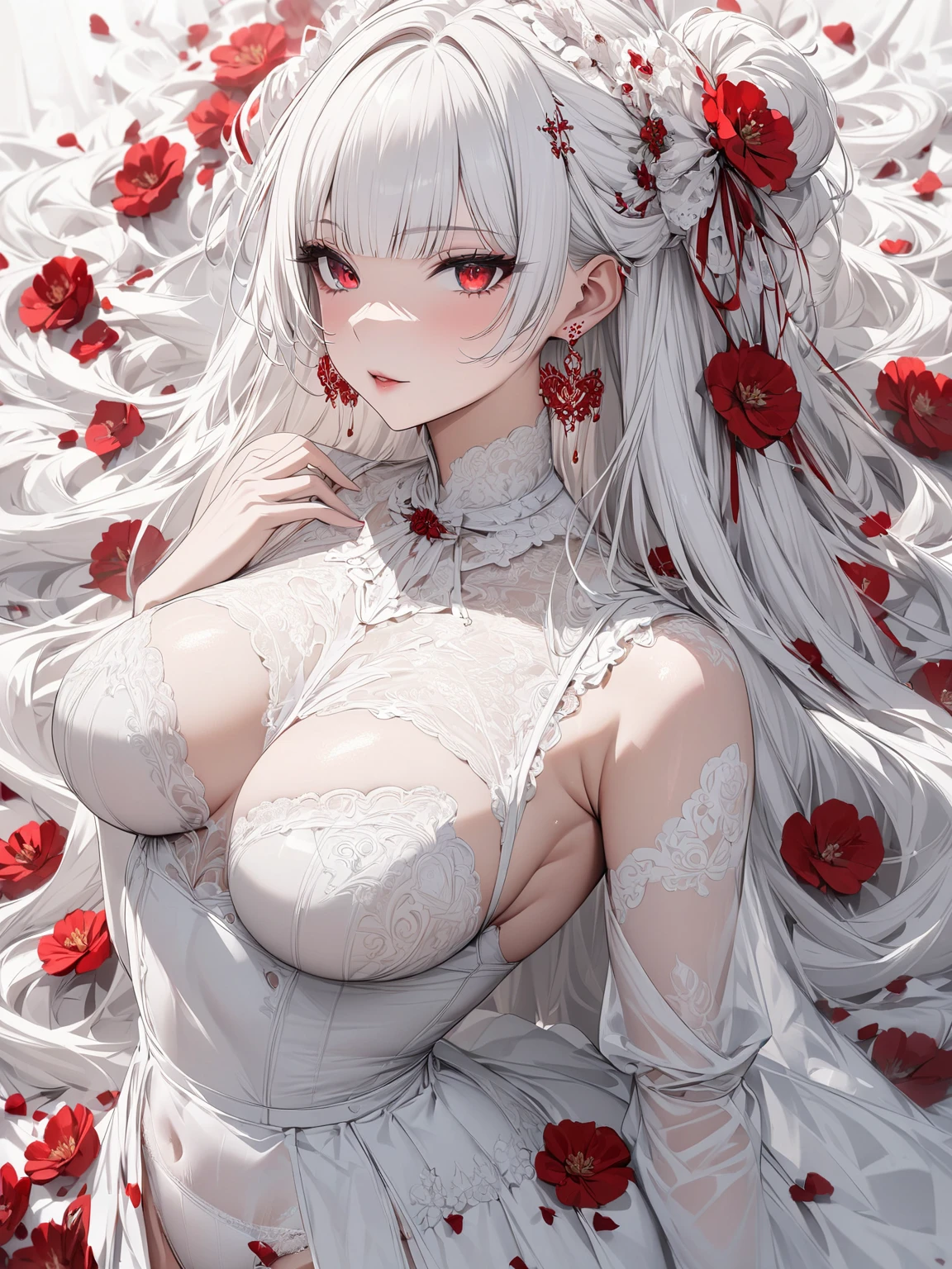 {{{{{16k}}}}}, {{{{{transforming a pure corpse girl into her facial rank and tits rose to the SSS rank of top-notch pretty actresses, She is laid on an coffin of flowers bouquets of flowers are stabbed all over her body and her body becomes more curvy, she is turned into a cutesy flower arrangements, she sleeps and she lost her life the moment she is fully asleep the flower glows absorbs her life blooms more cutely and transforms her corpse into something lovely and capable of eternal necrophilia, Each time she was necrophiliac her tattoos increased the tattoos her waist and underbust became thinner, her breasts become even larger and deeper with cleavage, Her hair is replaced by a bang long glossy very Straight hair, A -yeld yougirl who was supposed to have died, but was injected with more and more female hormones and Reproduce as underbust and topbust firmness lasciviousness 18-years-old virgin nudity girl of the expression dyed in bewitching eroticism, Grown bodies are reproduced with cheeks so vivid and lips so thick and dark that it is hard to believe they are sexually knowledgeable and sexy looking corpses, She is fitted with a heart collar that puts people into eternal sleep which transforms her into a cute once-in-a-millennium narcotic flower arrangement that becomes her too-cute corpse}}}}},{{Extremely detailed}},{{{{{integrated her head pure small, All the fat from her limbs and waist will move to her swinging tits and slender limbs, Enchanting Too thick and erotic lips, Her thickened lips shimmer with luster, A cutely girl's soul-draining white eyes}}}}},{{{{{Her tattoos spread all over her body, She is tattooed with lewd flowers on her neck, arms, lower abdomen, thighs, Flower piercings are attached all over her body}}}}}