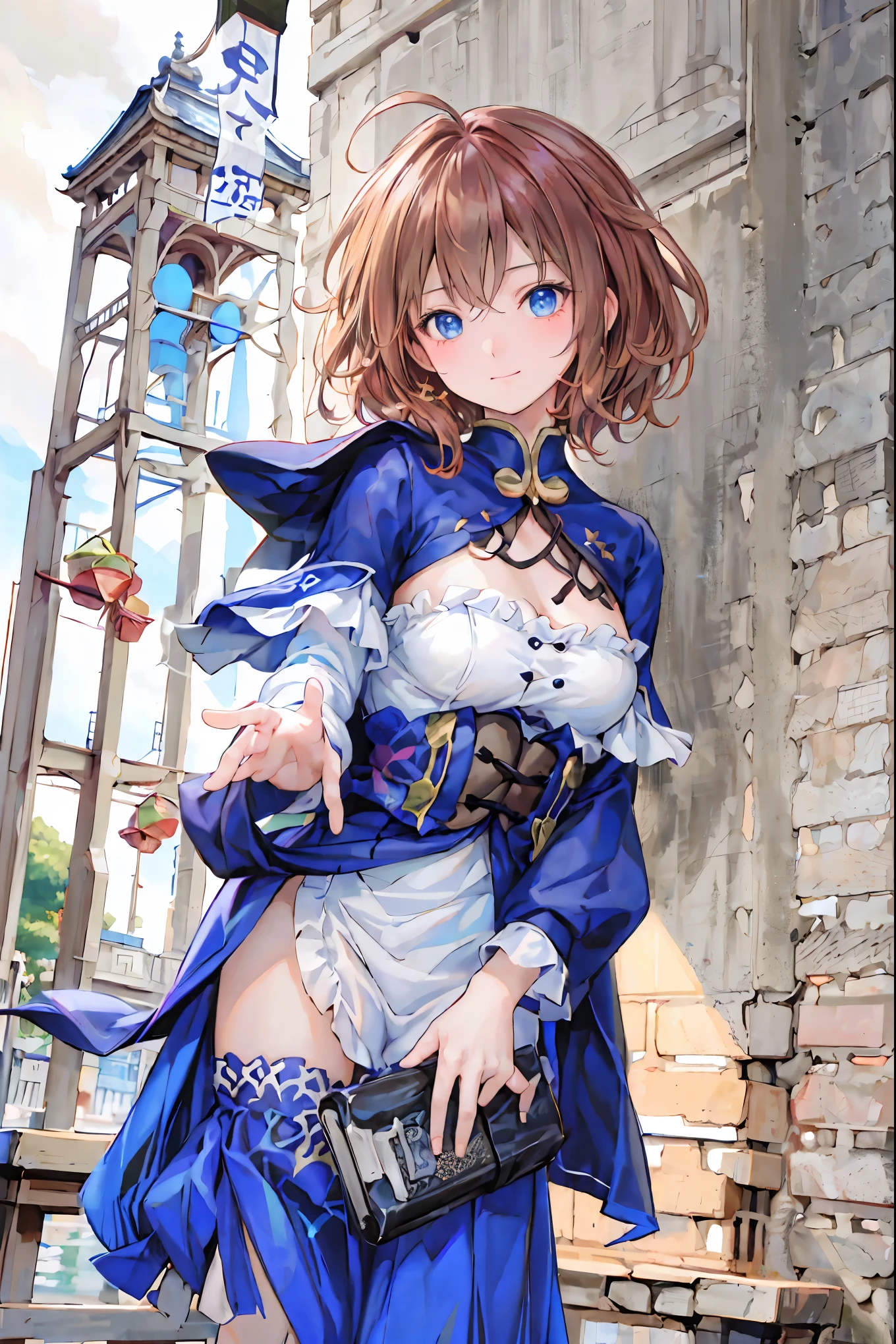 (( masterpiece )), (black clothes), (( top quality)), ( Photos from the past 100 years :1.2), ( are high resolution :1.3), ( take professional photos of every place where flowers bloom :1.2), ( Color Difference), mischievous girl , (()), (Serious), audience , Plain Shirt, Bedhead, Curly Hair, ( SMALL WAIST PANTS ), ((Take off your work pants)), , ( small breasts), Cute waist, outdoor , ((Top of the big bell tower)),International Travel,Brown suitcase, The sun shines on a bright summer day , 丘の頂 from above見下ろす女の子 , the wind is blowing ,Tower of Pisa,tourist spot, ANCIENT CITY ,sunlight ,Highlands,holy place,Multiple Churches, brown hair , shortcuts , hair is unkempt , short braided hair ,Neat, slender beauty、Positive Attitude, small breasts, from above , Her charming gray-blue eyes shine like stars , bright color, beautiful eyes ,A delicate smile, Her enchanting gray-blue eyes shine like stars , top quality, Gentle beautiful woman , Anime Style 、(( from below:1.2)),