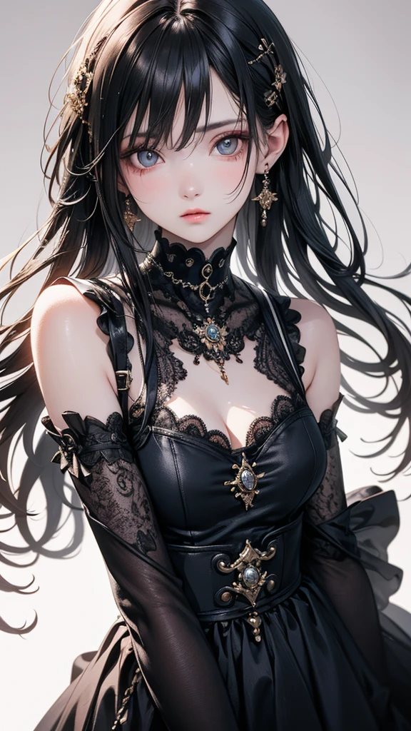 a close up of a woman in a black dress with a cat ears, 3 d render character art 8 k, game cg, perfect android girl, portrait knights of zodiac girl, artgerm ; 3d unreal engine, beautiful female android!, digital fantasy character, 8k high quality detailed art, hyperdetailed fantasy character, intricate ornate anime cgi style