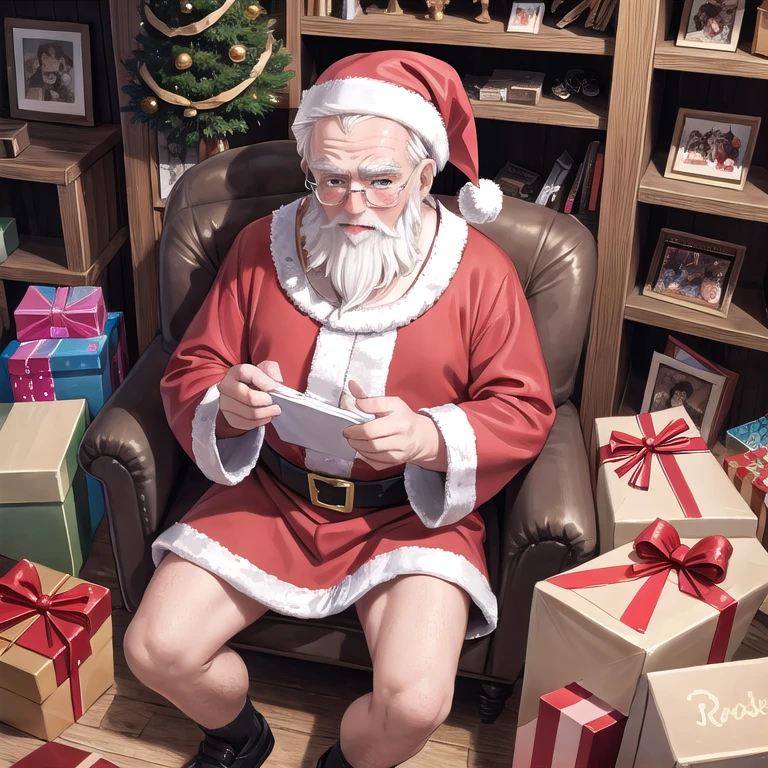 (masterpiece),
1boy, old man, male focus, santa claus,
(toys), toy factory