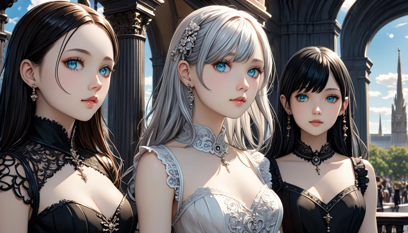 Three beautiful girls live in a mansion