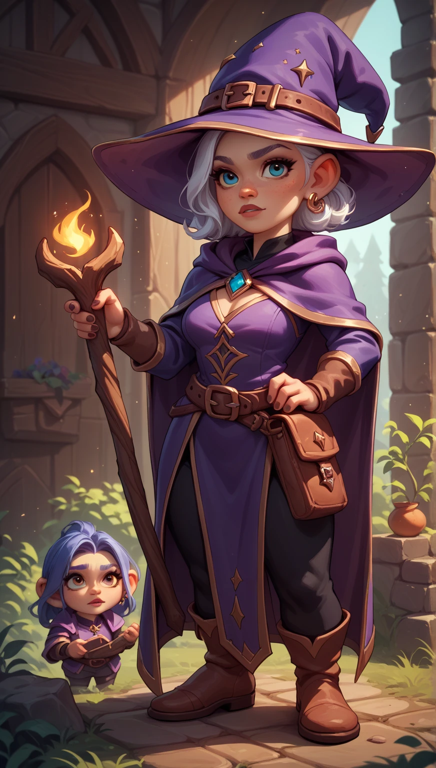 female gnome, wizard