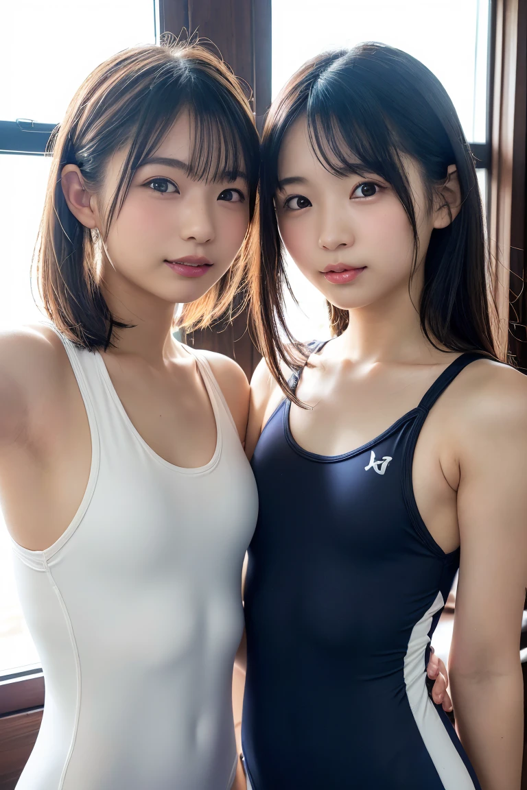 
(((sfw:1.5))),((Mother and daughter)), (( age difference)),((fromabove)), software,((１  girl:1.5)),(( Creative Success  :1.6)),((  emphasizes muscles :1.5)),((   upper body:1.5))   Pictures of young asian girls in japaneseidol、(( Beautiful and cute idol   girl :1.5)),((Platinum Blonde Hair))  、Narrow eyes:1.5、Thin face、Thin neck、(( Slender body )),((skinny):1.5),(((   flat chest:1.5))),((   clavicle   )),((Narrow eyes：1.5))、(Thin arms)、(Thin neck)、（Thin lips）、   Little Smiles   、Thin arms、(   Japanese school uniform  :1.5）,((  small face:1.3)),babyface,(newschoolswimsuit),body