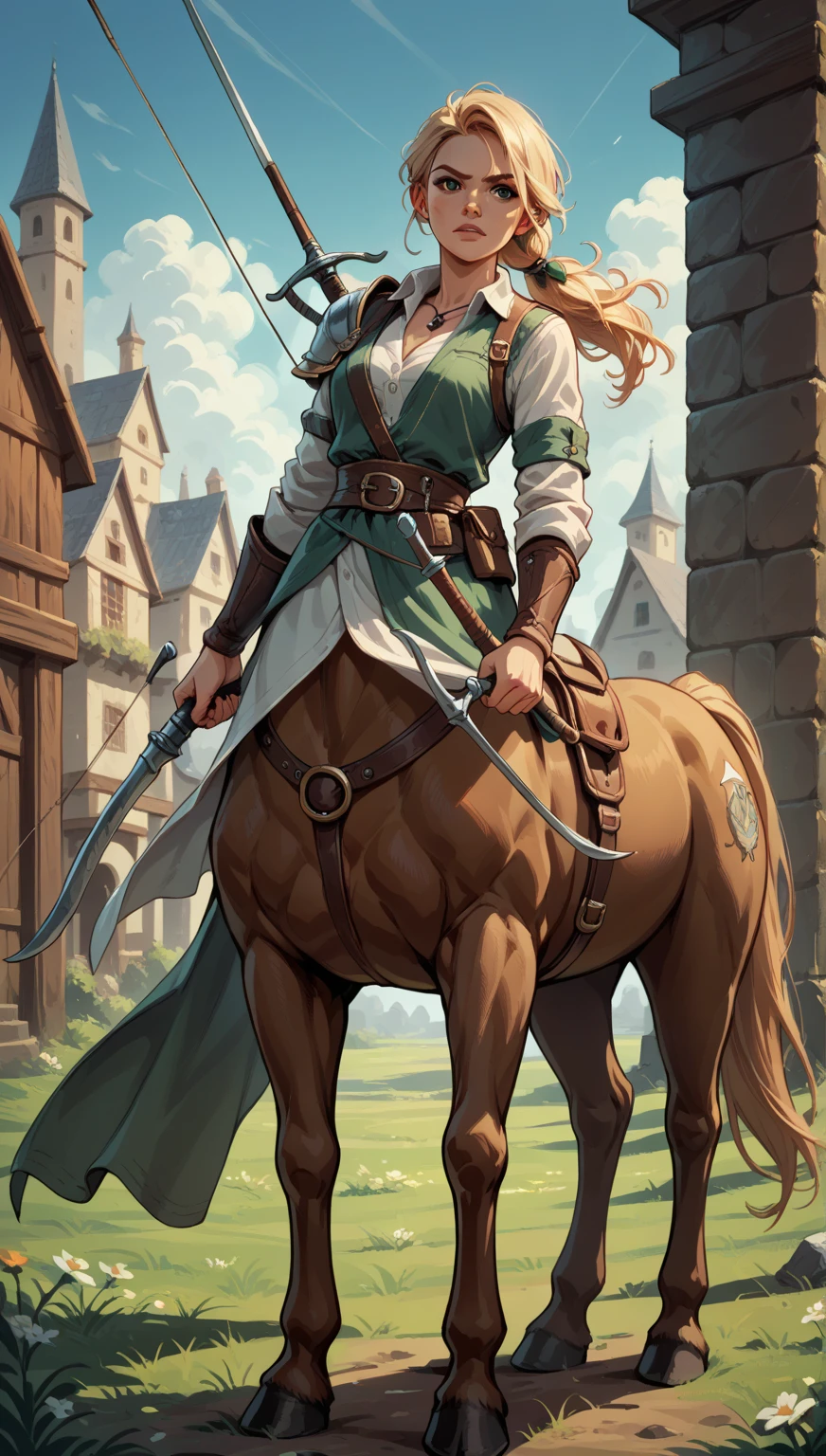 female centaur, archer,