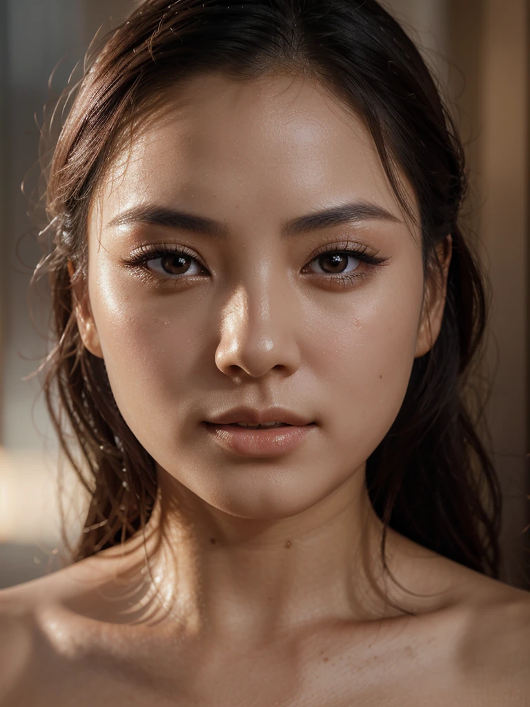 Very beautiful Chinese woman nude, (extremely beautiful face:1.3),
(show thigh up), stand up straight,
85 mm art lens, f 1.2, sharp focus, 8 k high definition, ultra detailed, photorealistic, masterpiece, perfect fingers, UHD 8k, solo female, realistic image, high detail, photo quality, best quality, ultra-detailed, masterpiece, finely detail, realistic skin texture, sharp focus, insanely detailed, intricate, detailed girl face, smooth skin