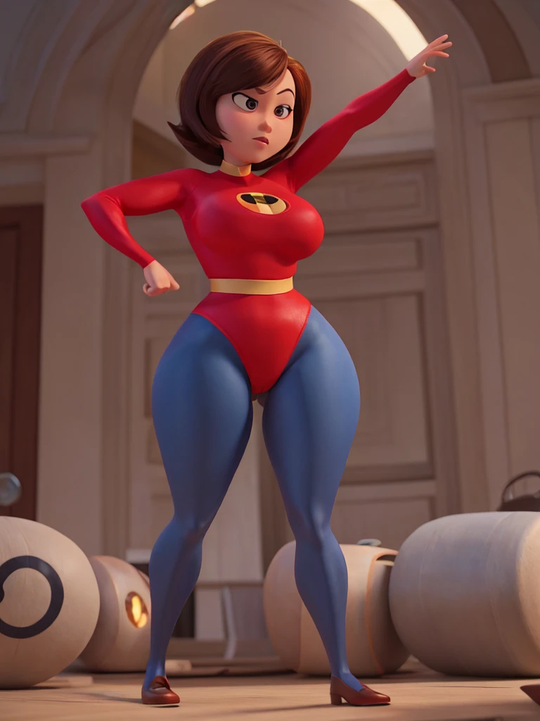 Helen parr, wide big hips, leotard