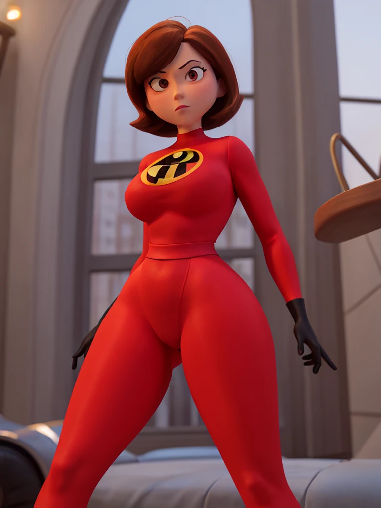 Helen parr, wide big hips, leotard