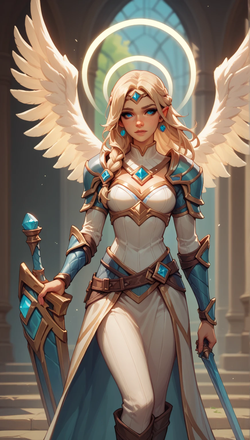 angel woman, male, paladin