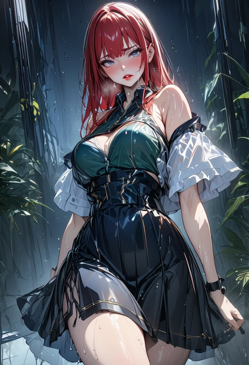 fantasy art, RPG art, picture of a  (butterfly anthromorphic: 1.5  resting in a rainbow colored flower meadow, full body, an exquisite beautiful (ultra detailed, Masterpiece, best quality: 1.4) butterfly anthromorphic: 1.5, dynamic angle (best detailed, Masterpiece, best quality), best detailed face (best detailed, Masterpiece, best quality: 1.5), ultra feminine (best detailed, Masterpiece, best quality), (white butterfly wings: 1.3)  butterfly_wings, red hair, long hair, braided hair, dynamic eyes color, (wearing latex corset: 1.4), red corset, (black high heeled boots: 1.4), resting in (rainbow colored flower meadow: 1.6), full colored, (perfect spectrum: 1.3),( vibrant work: 1.4) vibrant shades of red, orange, yellow, green, blue, indigo, violet  day light, sun rising,  high details, fantasy art, RPG art best quality, 16k, [ultra detailed], masterpiece, best quality, (ultra detailed), full body, ultra wide shot, photorealistic,