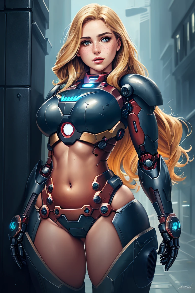 Beautiful superheroine blonde waist, detailed skin, realistic, photo-realistic, 8k, highly detailed, full length frame, High detail RAW color art, piercing, diffused soft lighting, shallow depth of field, sharp focus, hyperrealism, cinematic lighting in combat suit, Ultra HD