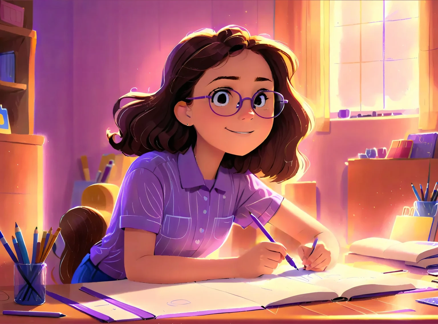 fix hands, procreate illustration, cartoon style illustration, realistic cute girl painting, detailed 2d illustration, adorable digital painting, pixar and ilya kuvshinov, animation illustrative style, official illustration, 2d illustration