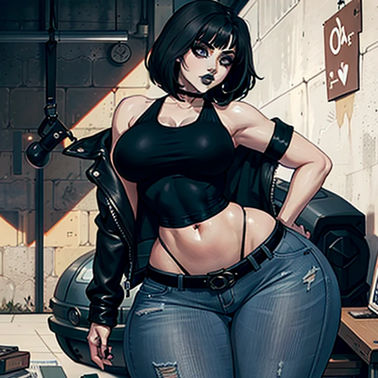 pregnant, punk woman, sexy, smoking a cigarette