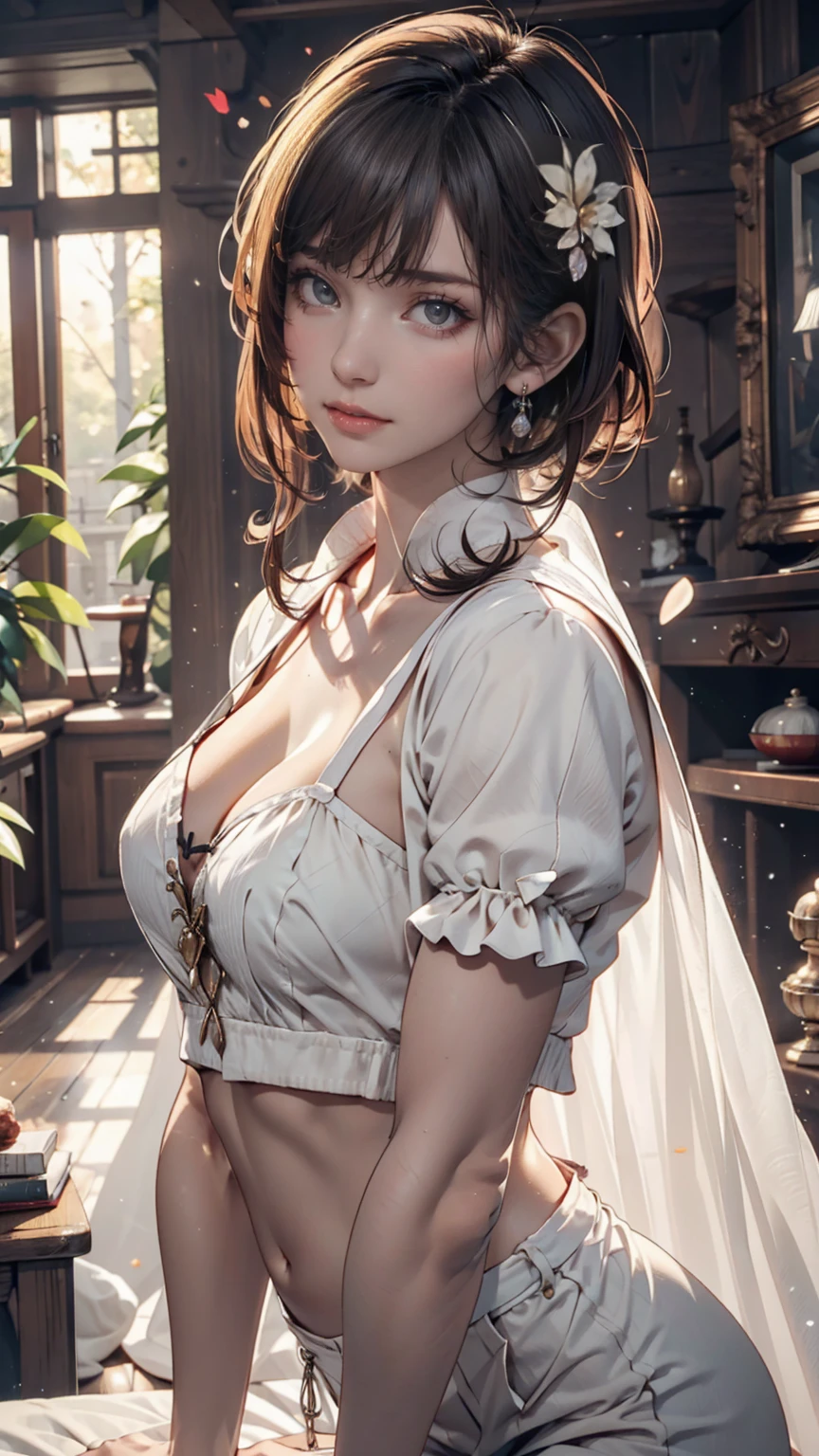 Smet Photos, masterpiece, highest quality, Delicate skin, Blurred Background, Sumetal, Open chest,