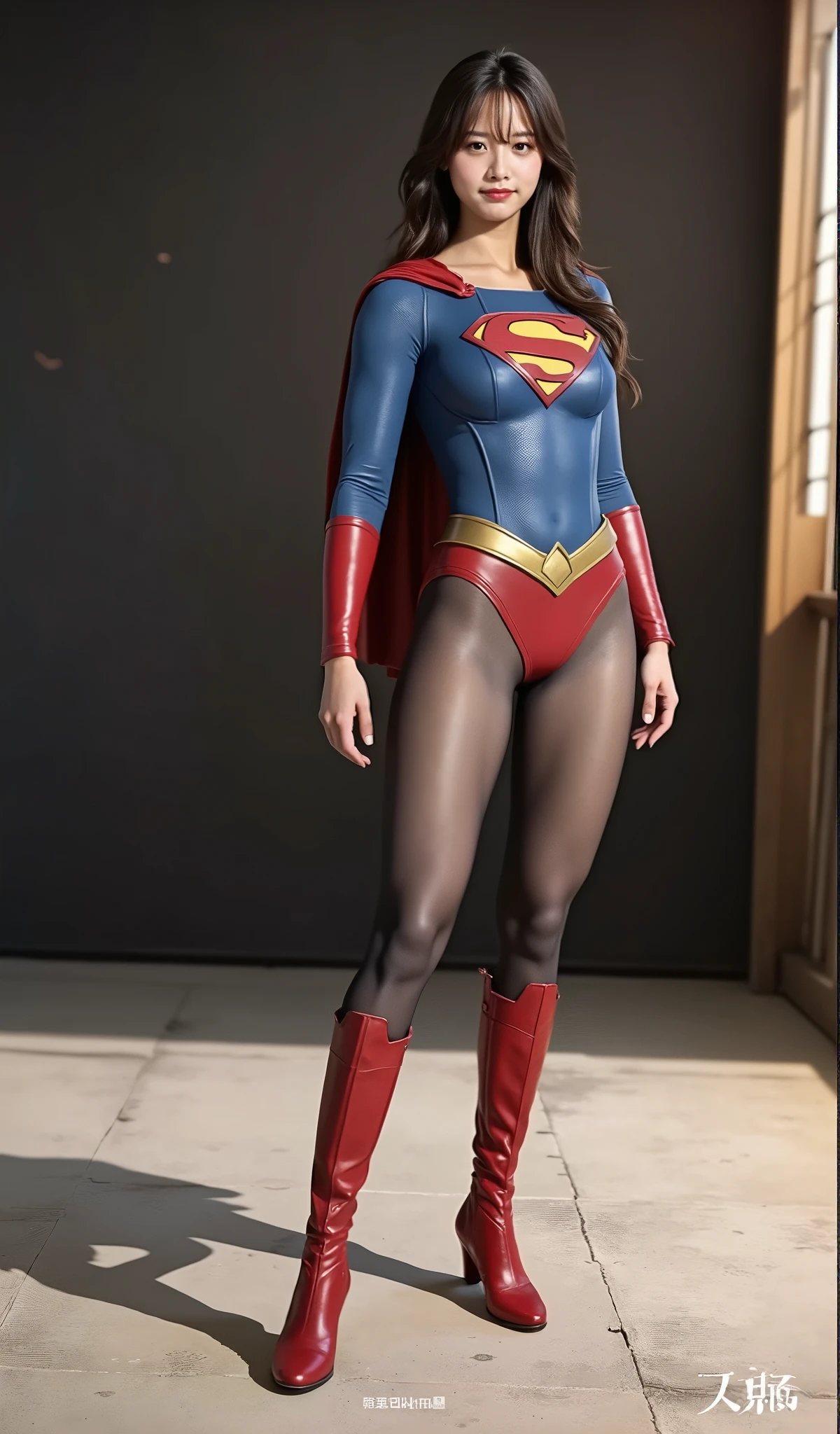 No background、(((Sweating profusely))).(((Beautiful legs in black tights.)))、(((Legally express the beauty of your smile)))、((((Make the most of your original images)))、(((体にぴったりフィットするSupergirl Costume)))、(((Supergirl Costume)))、(((short and beautiful hair)))、(((suffering)))、(((Please wear black tights....、Wear red boots)))、((Best image quality、8k))、((Highest quality、8k、masterpiece:1.3))、(((Preserve background )))、Sharp focus:1.2、Beautiful woman with perfect figure:1.4、Slim Abs:1.2、Wet body:1.5、Highly detailed face and skin texture、8k