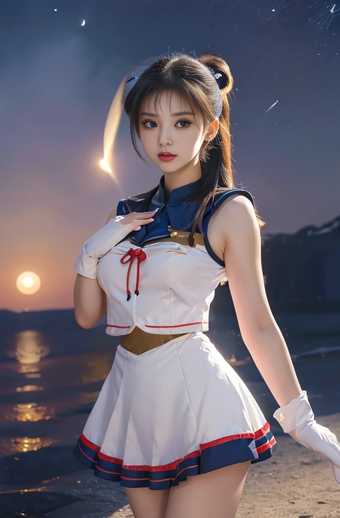 National Foundation,On the table、full:1.3、Standing、8K、。.3d、Practical、Ultra-macro photography、best quality、Wallpapers with extreme details CG Unity 8K、From below、Intricate details、(1 female) old、(sailor moon:1.6 Super Bishoujo Senshi sailor moon Mer1、Void Warm Wind,land、Sailor Soldiers Sailor:1.5、sailor moon:1.5,Eternal sailor moon)、(Incredibly Long and Bright Blonde Braids:1.4、Thin and very long straight twin tail blonde, Hair Bun、Red round hair ornament for Hair Bun)、((Sailor Soldiers、Sailor colors,Prayer Mini Skirt:1.5、Shiny pleated mini skirt:1.3、A big red ribbon tied on the chest,,,,,、白色长款emulsion手套,Wear red gloves on the elbows、A gorgeous golden tiara on the forehead、Ear nipple rings,Gorgeous Golden Jewels))、Extremely Thin and fitted high gloss white holographic leather、像油一样闪闪发光的高光白色emulsion高腿泳衣,(Facial details:1.5、Bright blue eyes、Beautifull expression、beautidfull eyes、Iris Overview, Shining eyes、Thin lips:1.5、Thin and sharp pale eyebrows,、Long and thick eyelashes、Double eyelashes、Thin, Thin and muscular,,,、Small face、Tall and busty、Perfect proportion、big breasts Thin waist、sexy model posing、Dynamic poses,Visible pores、Charming smile、Perfect hands:1.5、Octane Rendering、Very dramatic scene、(The divinity of the moon,Space Background、moonlight rays、moon、Dynamic Background、Exquisite light and shadow、Dynamic Angle、Detailed background),Strong natural light、Sunlight、Digital SLR Camera、Clear focus: 1.0、Maximum clarity and sharpness,(emulsion)(emulsion衣)(emulsion材质),emulsion材质,emulsion衣,emulsion衣