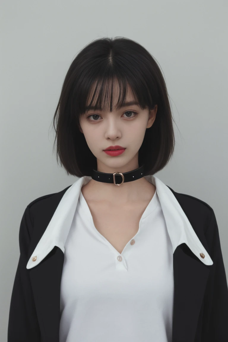 A girl with a collar