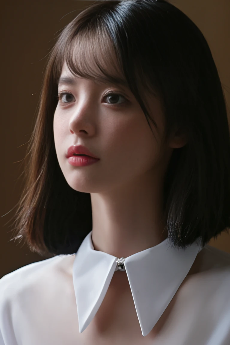 A girl with a collar