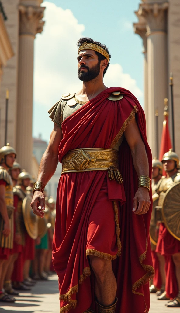 A grand depiction of Julius Caesar at the height of his power - SeaArt AI