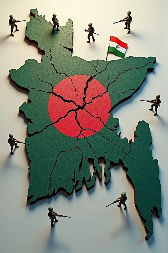 Bangladeshi map made with thousands people and every people carrying flag of Bangladesh
