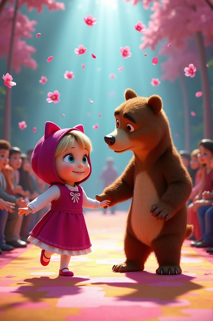 masha and the bear, realism, children's animated films, animated film, animated movie, animated movie still, animated movie scene, 3 d animated movie, animation film, little red riding hood, animated movie shot, animated film still, john park, children's, children's cartoon, animated cinematography